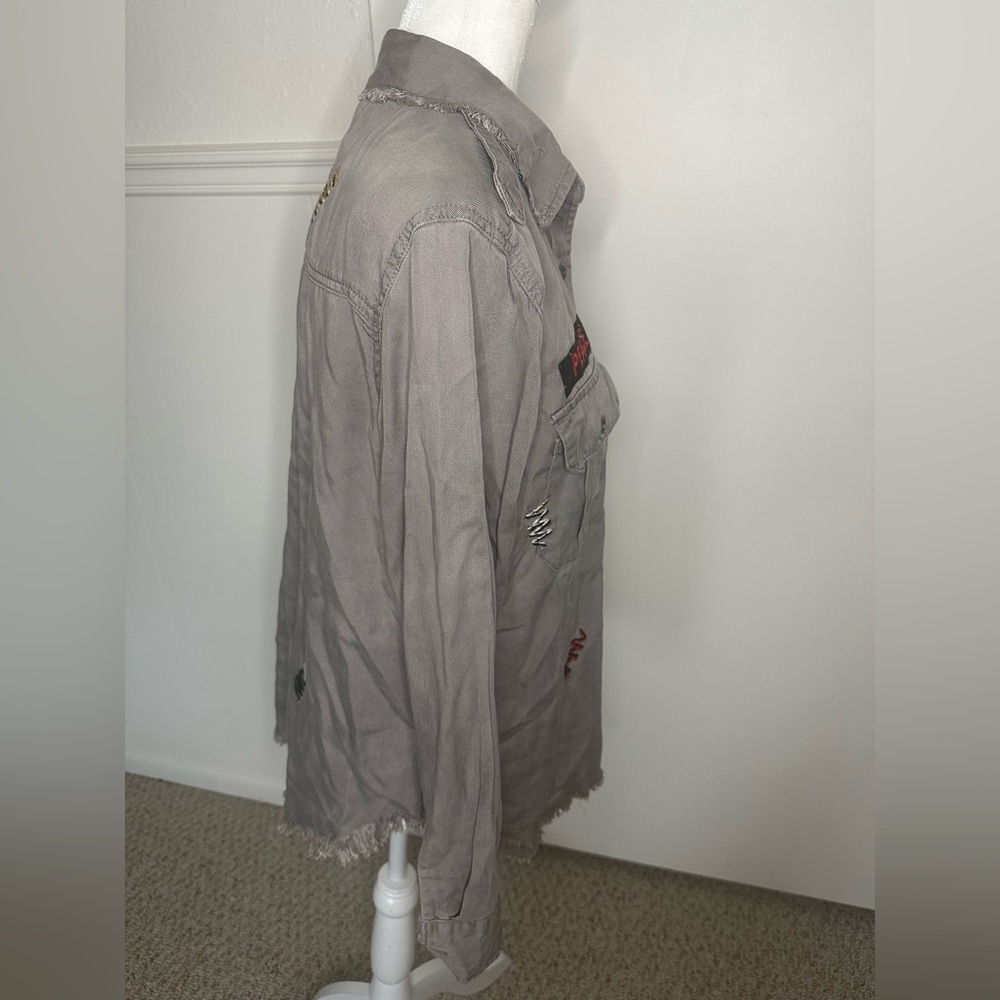 Vintage Havana Gray Lightweight Military Shirt Jacket size S - Picture 4 of 10